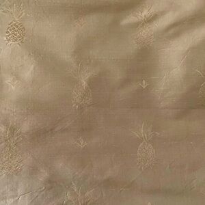 Vintage Kravet Embroidered Pineapple Silk Fabric